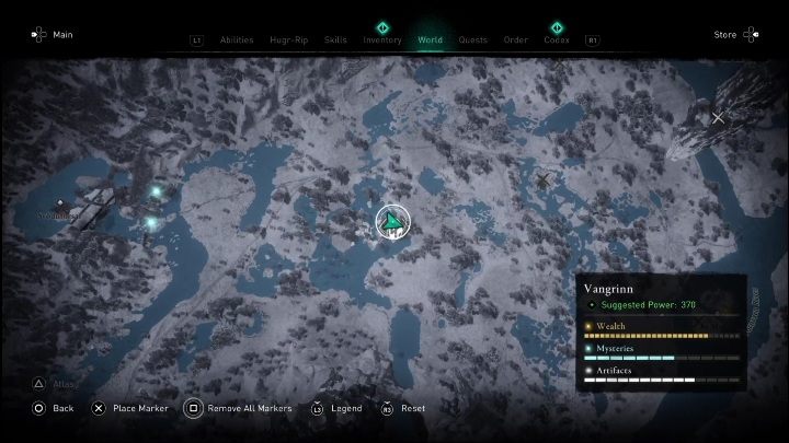 Location: in the middle of the Vangrinn region, just below the synchronization point - AC Valhalla Dawn of Ragnarok: Jotun Blight (Vangrinn) - list of all - Vangrinn - Assassins Creed Valhalla Guide and Walkthrough