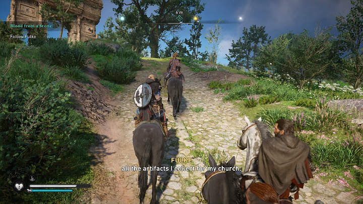 After Fulke was released from Saint Albanes Abbey, the woman admits that she is in possession of a certain pagan object, which she calls the Saga Stone - Assassins Creed Valhalla: Blood from a Stone - Oxenefordscire - Assassins Creed Valhalla Guide and Walkthrough
