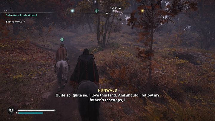 Get on your horse and escort Hunwald to Brimsgy - Assassins Creed Valhalla: Salve for a Fresh Wound - Lincolnscire - Assassins Creed Valhalla Guide and Walkthrough