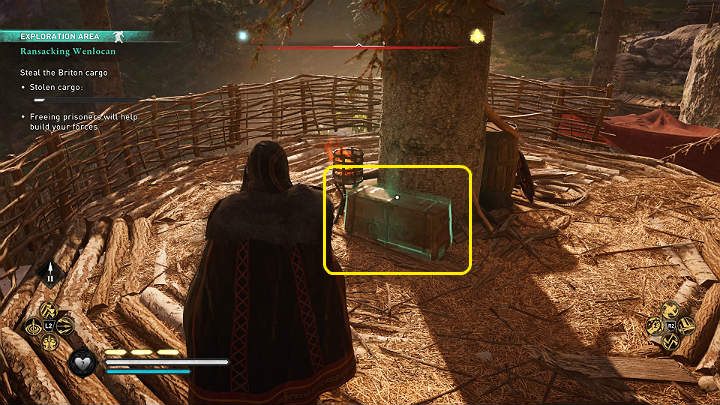 You make the progress needed for the mission by opening up the crates with supplies - Assassins Creed Valhalla: Ransacking Wenlocan - Sciropescire - Assassins Creed Valhalla Guide and Walkthrough