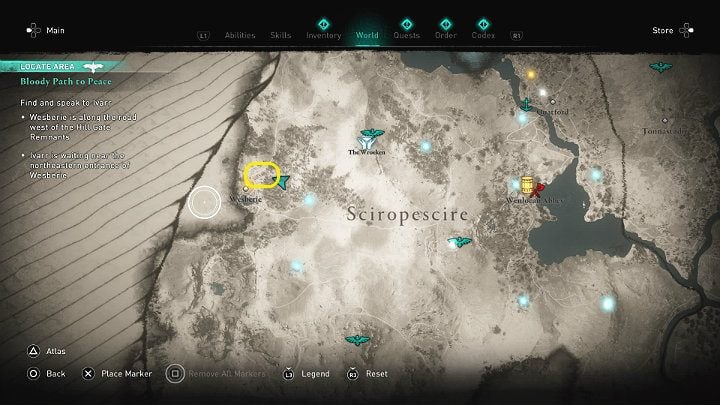 Ivarr and Ceolbert are waiting for you near the north-eastern entrance to Wesberie - Assassins Creed Valhalla: Bloody Path to Peace - Sciropescire - Assassins Creed Valhalla Guide and Walkthrough