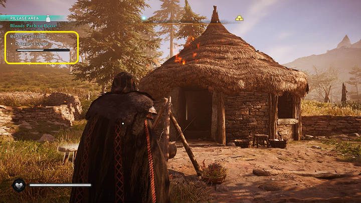 After several buildings burn down, the progress bar will be filled and you will be able to proceed to the next stage of this mission - Assassins Creed Valhalla: Bloody Path to Peace - Sciropescire - Assassins Creed Valhalla Guide and Walkthrough