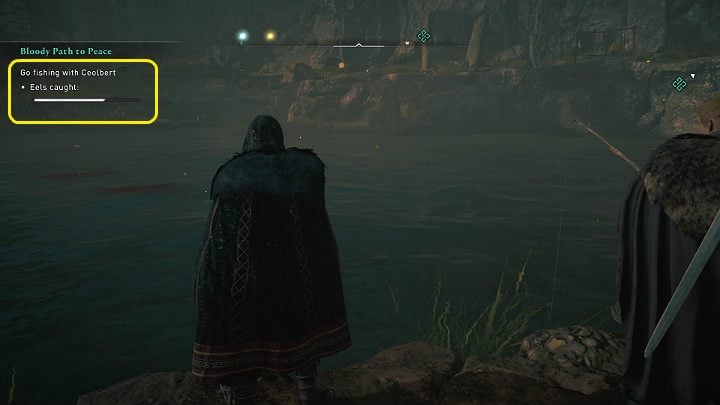 Now you will have to catch a few eels with a rope or just shoot them from the bow (which is much faster and easier) - Assassins Creed Valhalla: Bloody Path to Peace - Sciropescire - Assassins Creed Valhalla Guide and Walkthrough