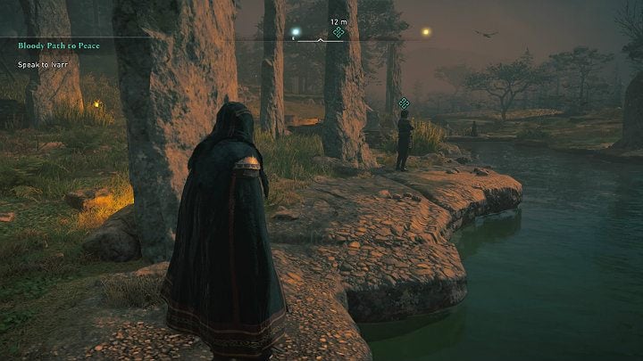 When you catch three eels the task's progress bar will breach 100% and you can talk to Ivarr - Assassins Creed Valhalla: Bloody Path to Peace - Sciropescire - Assassins Creed Valhalla Guide and Walkthrough