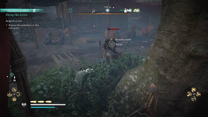 If you want, you can immediately rob one of the hunters at the market and thus get a ticket to the tournament - Assassins Creed Valhalla: Firing the Arrow - Lunden - Assassins Creed Valhalla Guide and Walkthrough