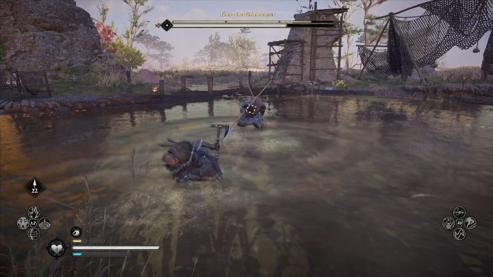 Your opponent uses two spears so he can block your attacks very easily - Assassins Creed Valhalla: Lost Drengr - East Anglia secrets, locations - East Anglia - Assassins Creed Valhalla Guide and Walkthrough