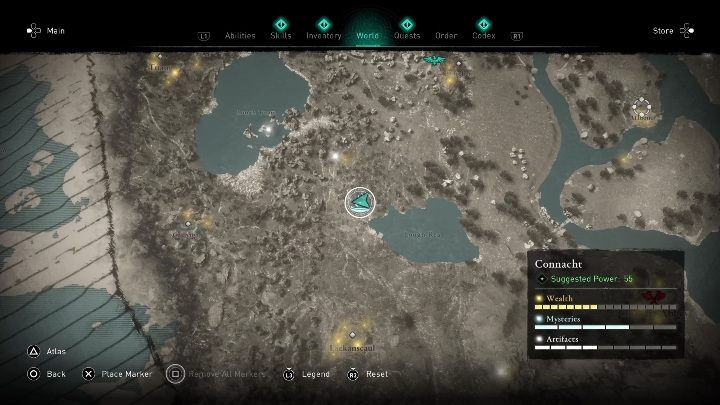 You will find this Trail of the Morrigan east of Rea Lake - AC Valhalla Wrath of the Druids: Trails of the Morrigan - Connacht secrets - Connacht - Assassins Creed Valhalla Guide and Walkthrough