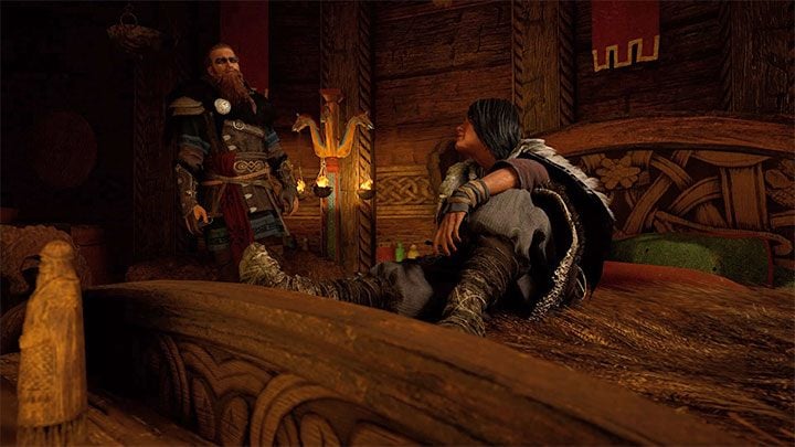 The action will move to Eivor's room in the main building of the settlement - Assassins Creed Valhalla: Petra - romance - Romances - Assassins Creed Valhalla Guide and Walkthrough