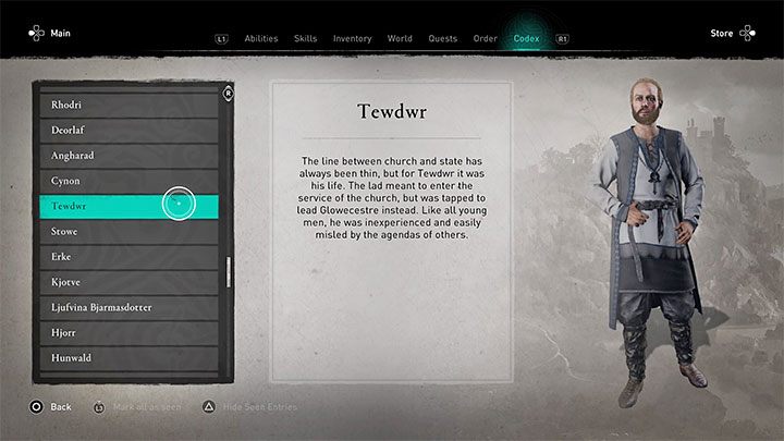 Tewdwr is a would-be priest, who is one of the candidates to become the leader of Glowecestre - Assassins Creed Valhalla: Tewdwr - romance - Romances - Assassins Creed Valhalla Guide and Walkthrough