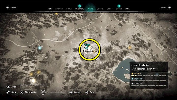 The Evinghou Tower is located in the Oxenefordscire region - it is one of the vantage points / fast travel points - Assassins Creed Valhalla: How to get ingot from Evinghou Tower? - Exploration - Assassins Creed Valhalla Guide and Walkthrough