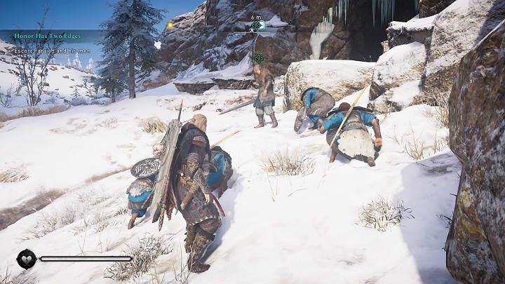 When you get to the cave entrance, talk to Faravid - Assassins Creed Valhalla: Honor Has Two Edges - Eurvicscire - Assassins Creed Valhalla Guide and Walkthrough