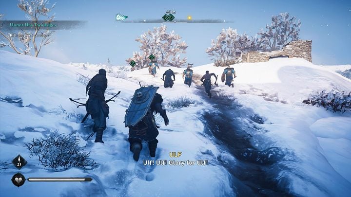 Your presence will be discovered by a few scouts, who will immediately make a run to Stenwege to notify their comrades - Assassins Creed Valhalla: Honor Has Two Edges - Eurvicscire - Assassins Creed Valhalla Guide and Walkthrough
