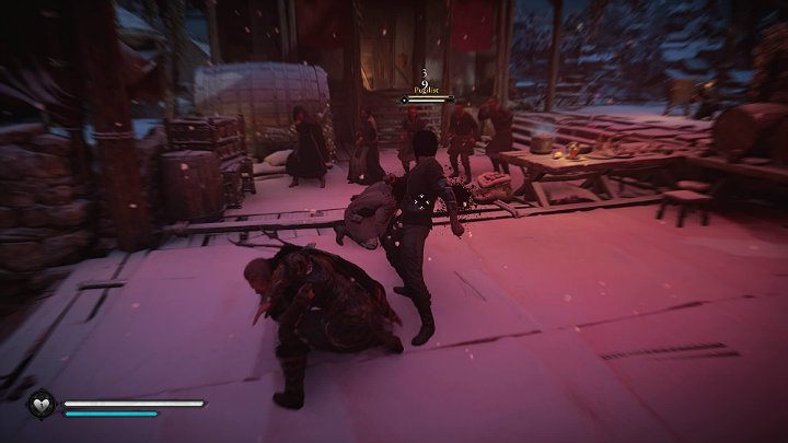 You will find Hjorra accompanied by Ljufvin in front of the tavern - Assassins Creed Valhalla: This Son of Jorvik - Eurvicscire - Assassins Creed Valhalla Guide and Walkthrough