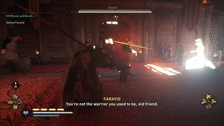 Most special Faravid attacks are indicated by a yellow rune flash and can be blocked or paired - Assassins Creed Valhalla: Of Blood and Bonds - Eurvicscire - Assassins Creed Valhalla Guide and Walkthrough