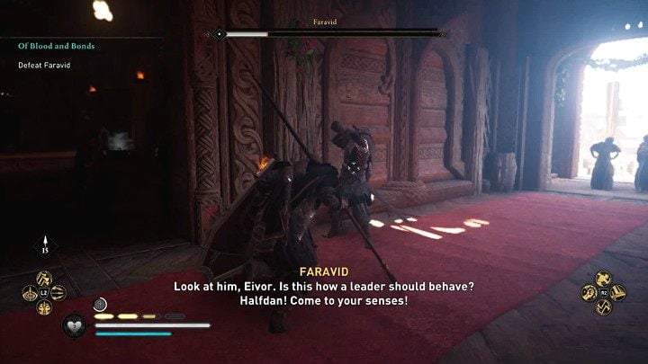 Like most of the bosses that you'll have to fight in Assassin 's Creed Valhalla, Faravid has the ability to heal - Assassins Creed Valhalla: Of Blood and Bonds - Eurvicscire - Assassins Creed Valhalla Guide and Walkthrough