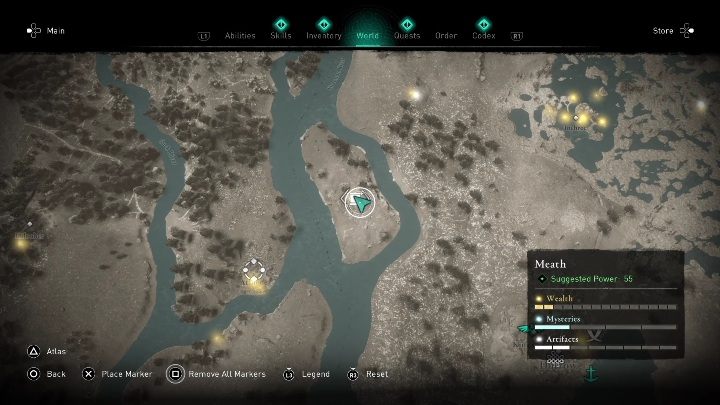 This treasure hoard map is on a small island in the western part of the region - AC Valhalla Wrath of the Druids: Treasure Hoard Map - Meath secrets, locations - Meath - Assassins Creed Valhalla Guide and Walkthrough
