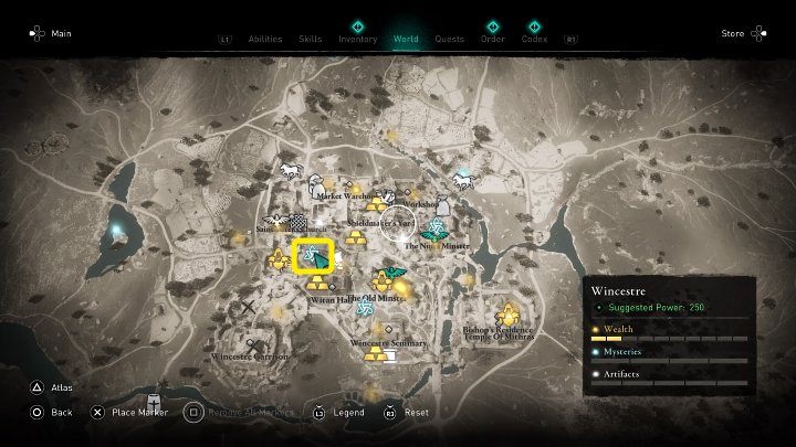 In the place indicated on the image above, you will meet Cedric, threatening the man locked in the house and willing to retrieve Aelfred's jewel - Assassins Creed Valhalla: Aelfreds Jewel - Wincestre - Assassins Creed Valhalla Guide and Walkthrough