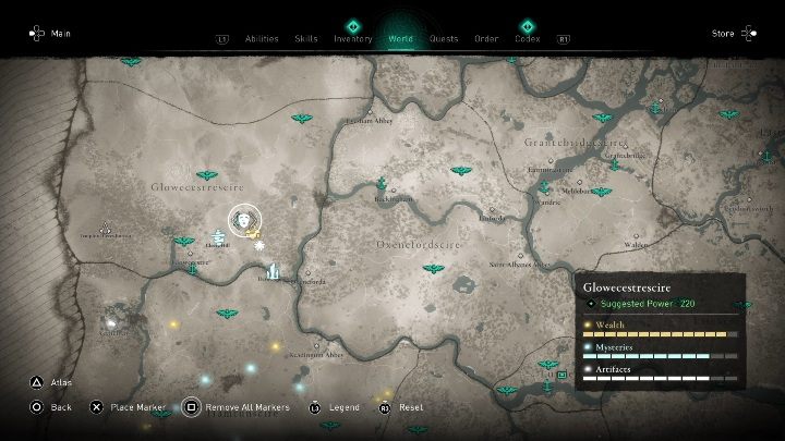 You will find the artifact running east from Glowecestre - Assassins Creed Valhalla: Roman Artifact - Glowecestrescire secrets, locations - Glowecestrescire - Assassins Creed Valhalla Guide and Walkthrough