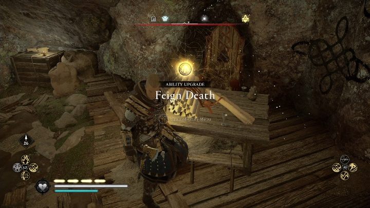 You have to enter the cave and run under the black banner - Assassins Creed Valhalla: Abilities - Glowecestrescire secrets, locations - Glowecestrescire - Assassins Creed Valhalla Guide and Walkthrough