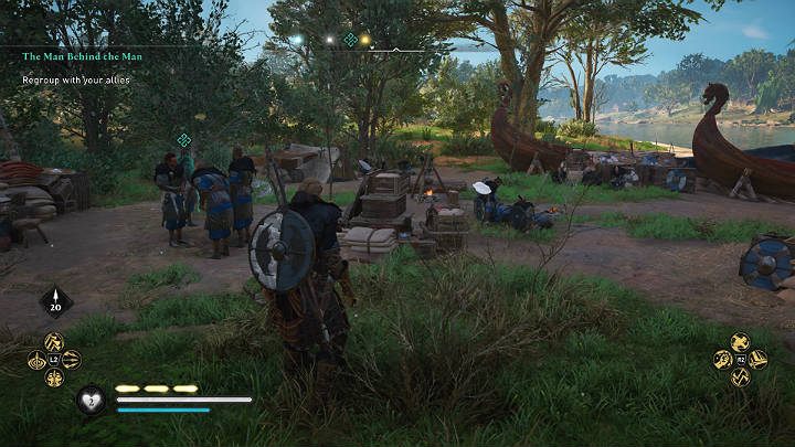 Go to the camp by the river to talk to Norman warriors - Assassins Creed Valhalla: The Man Behind the Man - Cent - Assassins Creed Valhalla Guide and Walkthrough