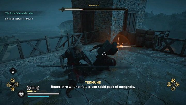 Tedmund is not a demanding opponent and has no dangerous attacks - Assassins Creed Valhalla: The Man Behind the Man - Cent - Assassins Creed Valhalla Guide and Walkthrough