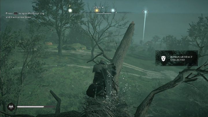 The mask lies on a tree, in a bird's nest - Assassins Creed Valhalla: Roman artifact - Essexe secrets, locations - Essexe - Assassins Creed Valhalla Guide and Walkthrough