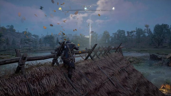 End: The page will stop on the roof, right by the water - Assassins Creed Valhalla: Flying Paper - Hamtunscire secrets, locations - Hamtunscire - Assassins Creed Valhalla Guide and Walkthrough