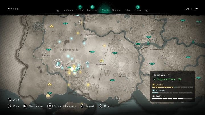 You will find Standing Stones in the west of Wincestre - Assassins Creed Valhalla: Standing Stones - Hamtunscire secrets, locations - Hamtunscire - Assassins Creed Valhalla Guide and Walkthrough