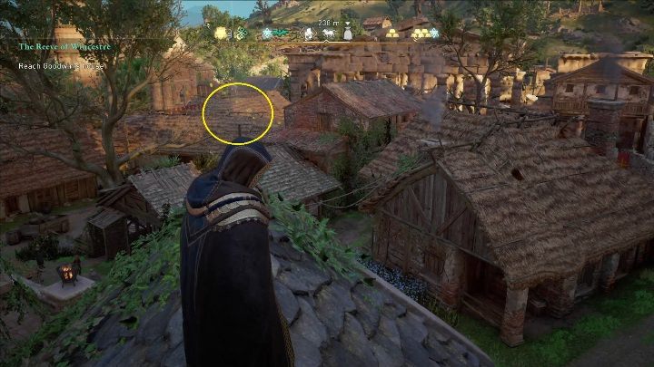 Start: The page is located on one of the roofs - Assassins Creed Valhalla: Flying Paper - Wincestre secrets, locations - Wincestre - Assassins Creed Valhalla Guide and Walkthrough