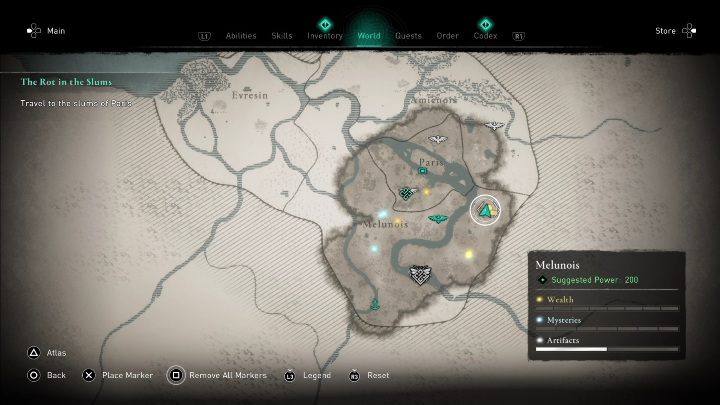 1 - AC Valhalla Siege of Paris: Treasure Hoard Map, Melunois - secrets - Melunois - Assassins Creed Valhalla Guide and Walkthrough