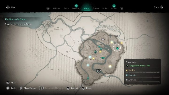 You will find the treasure not far from the region border - AC Valhalla Siege of Paris: Treasure Hoard Map, Melunois - secrets - Melunois - Assassins Creed Valhalla Guide and Walkthrough