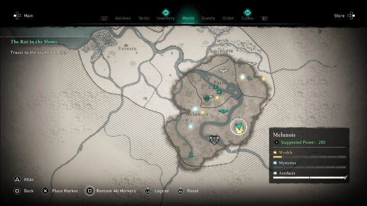 1 - AC Valhalla Siege of Paris: Gear, Melunois - secrets, locations - Melunois - Assassins Creed Valhalla Guide and Walkthrough