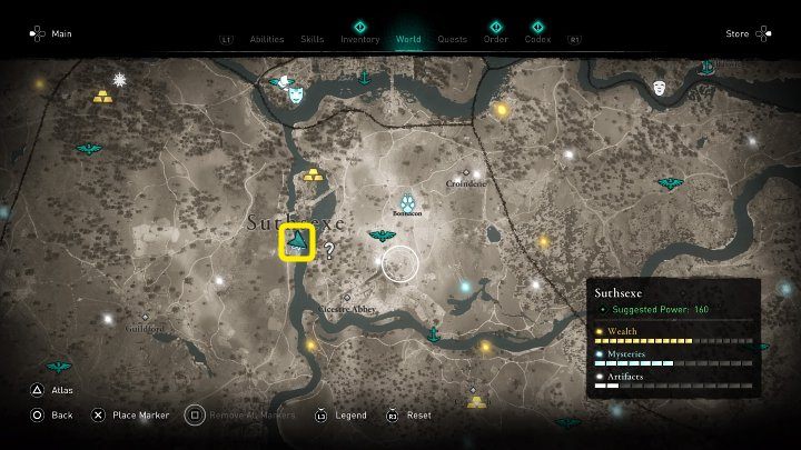 In the place marked on the image above, you will witness a scene where an angry father is giving a sermon to his daughter - Assassins Creed Valhalla: Aflanc the Terrible - Southsexe - Assassins Creed Valhalla Guide and Walkthrough
