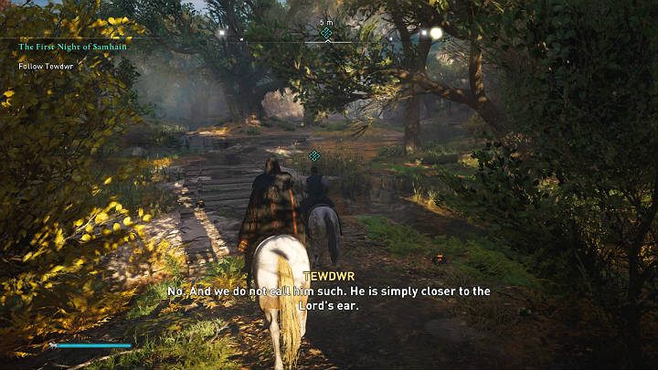 Get on your horse and ride with Tevdwr - Assassins Creed Valhalla: The First Night of Samhain - Glowecestrescire - Assassins Creed Valhalla Guide and Walkthrough