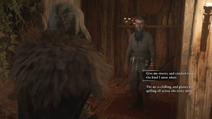 Now you have to play the role of Mari Lwyd and knock on the doors of the local huts to rhyme with the locals - Assassins Creed Valhalla: The First Night of Samhain - Glowecestrescire - Assassins Creed Valhalla Guide and Walkthrough