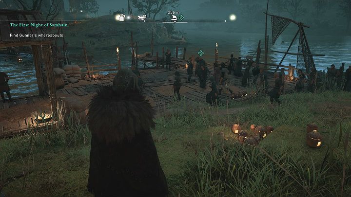 After visiting 3 cottages, Gunnar will suddenly disappear and you will have to find him - Assassins Creed Valhalla: The First Night of Samhain - Glowecestrescire - Assassins Creed Valhalla Guide and Walkthrough