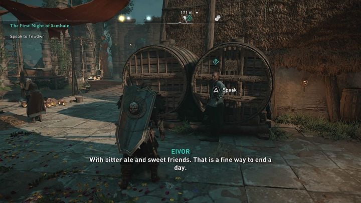 Meet with Tevdwr - Assassins Creed Valhalla: The First Night of Samhain - Glowecestrescire - Assassins Creed Valhalla Guide and Walkthrough