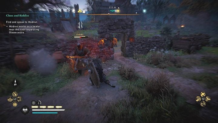 After you go outside, Eivor will be accused of what happened to Tewdwr - Assassins Creed Valhalla: Clues and Riddles - Glowecestrescire - Assassins Creed Valhalla Guide and Walkthrough