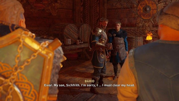 Before talking to Barid's son, you can talk to some of the NPCs invited to celebrate Sichfrith's 17th birthday - AC Valhalla Wrath of the Druids: Blood Bond - Walkthrough - Assassins Creed Valhalla Guide and Walkthrough