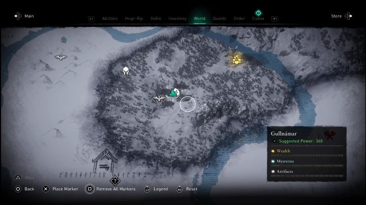 Location: in the northern part of the Gullnamar region, just below the synchronization point - AC Valhalla Dawn of Ragnarok: Jotun Blight (Gullnamar) - list of all - Gullnamar - Assassins Creed Valhalla Guide and Walkthrough