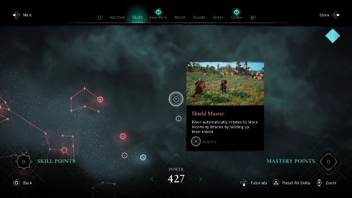 With this ability, you will block any attack when you raise your shield - AC Valhalla: New Skills - Mastery Challenges, whats new? - Basics - Assassins Creed Valhalla Guide and Walkthrough