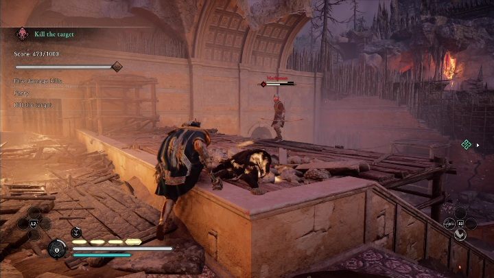 The two abilities you can use during this challenge are Harpoon Impalement and Kick of Tyr - AC Valhalla: Bear Mastery Challenge - Loligestone Bandit Camp - Loligestone Bandit Camp - Assassins Creed Valhalla Guide and Walkthrough