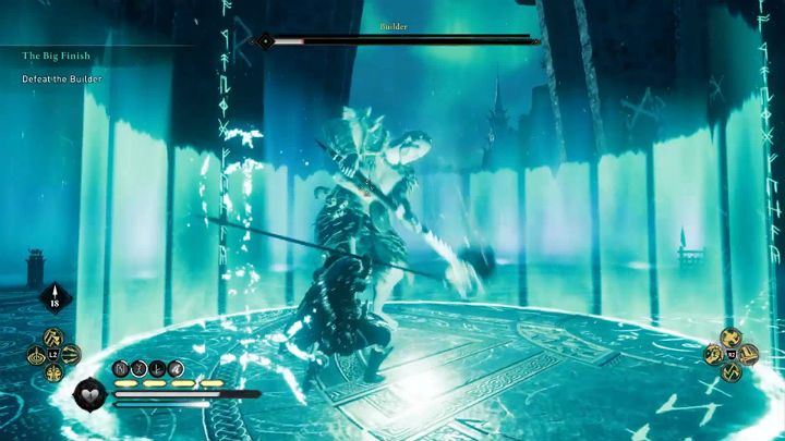 When the opponent's health drops below 50%, he will use supernatural powers to strengthen himself significantly - Assassins Creed Valhalla: The Big Finish - Asgard - Assassins Creed Valhalla Guide and Walkthrough