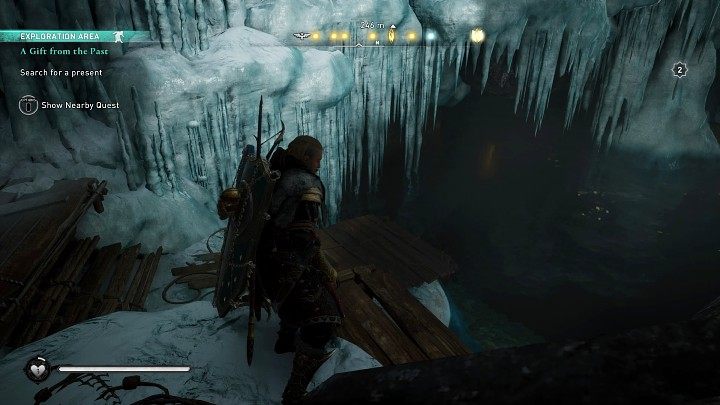Jump into the water, turn to the left and swim into the frozen corridor - Assassins Creed Valhalla: A Gift from the Past - Jotunheim - Assassins Creed Valhalla Guide and Walkthrough