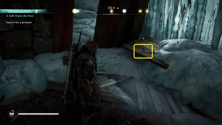 On the piece of wood, you will find a suitable item - Thor's bridal circlet - Assassins Creed Valhalla: A Gift from the Past - Jotunheim - Assassins Creed Valhalla Guide and Walkthrough