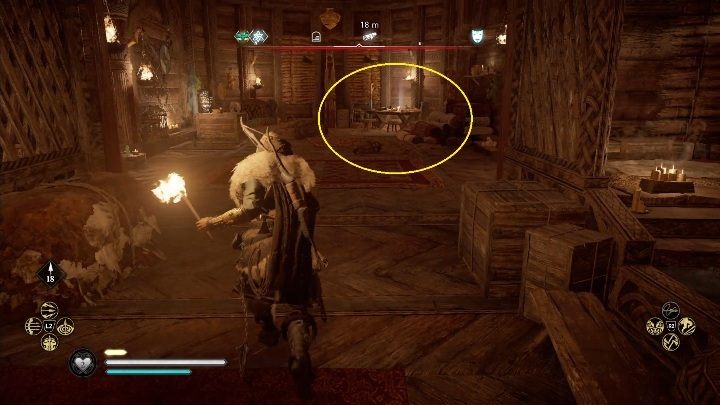 Inside, you will see a glowing document, all you have to do is to run to it, and it will go into your inventory - Assassins Creed Valhalla: Rigsogur Fragments - Grantebridgescire, secrets - Grantebridgescire - Assassins Creed Valhalla Guide and Walkthrough