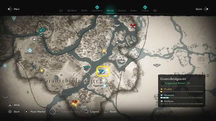 In the place marked in the picture above, you will meet a man who complains about the gods who sent rats to his crops - Assassins Creed Valhalla: The Doom Book of Cats - Grantebridgescire - Assassins Creed Valhalla Guide and Walkthrough