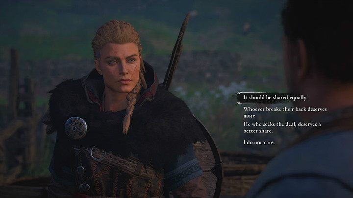 When you join the conversation, one of the men will ask you which one of them deserves a greater share of the profits from their business - Assassins Creed Valhalla: The Infinite Noise of Men - Grantebridgescire - Assassins Creed Valhalla Guide and Walkthrough