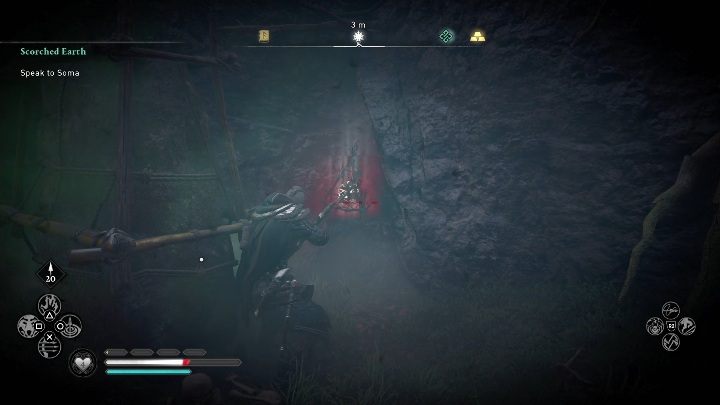 Location of the totem: to get to the totem you, have to jump into the hole with the poisonous gases - Assassins Creed Valhalla: Cursed Symbol - Suthsexe secrets, locations - Suthsexe - Assassins Creed Valhalla Guide and Walkthrough