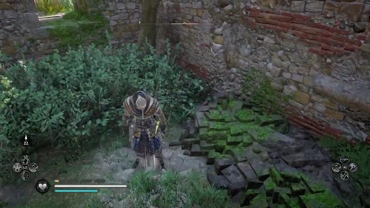 The treasure is located between the ruins, next to rocks and some plants - Assassins Creed Valhalla: Treasure Hoard map - Lunden, secrets, locations - Lunden - Assassins Creed Valhalla Guide and Walkthrough